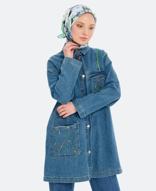 Veste en Jean Brodée